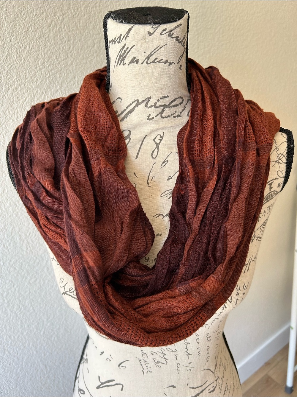 Rust Orange Brown Lightweight Scarf - Women Accessories